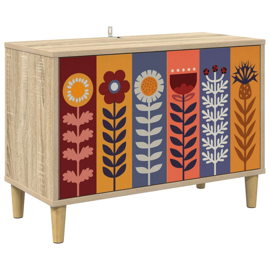 vidaXL Tv-meubel ESSEN 69 x 33 x 50 cm Sonoma Bewerkt hout afbeelding 1