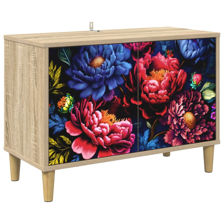 vidaXL Tv-meubel KIEL 69 x 33 x 50 cm Sonoma Bewerkt hout afbeelding 1