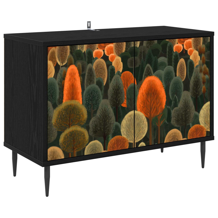 vidaXL Tv-meubel ZAANDAM 69 x 33 x 50,5 cm Zwart eiken Bewerkt hout afbeelding 1