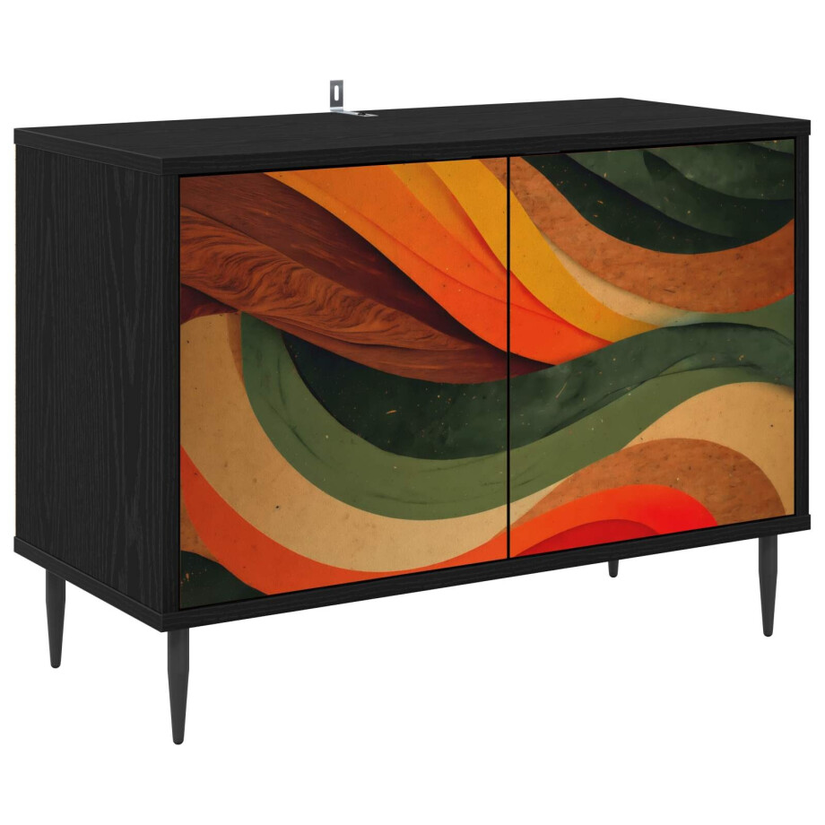 vidaXL Tv-meubel BONN 69 x 33 x 50,5 cm Zwart eiken Bewerkt hout vidaXL Tv-meubel BONN 69 x 33 x 50,5 cm Zwart eiken Bewerkt hout afbeelding 1