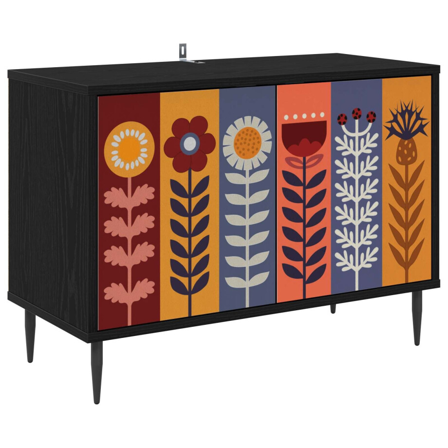 vidaXL Tv-meubel ESSEN 69 x 33 x 50,5 cm Zwart eiken Bewerkt hout afbeelding 1