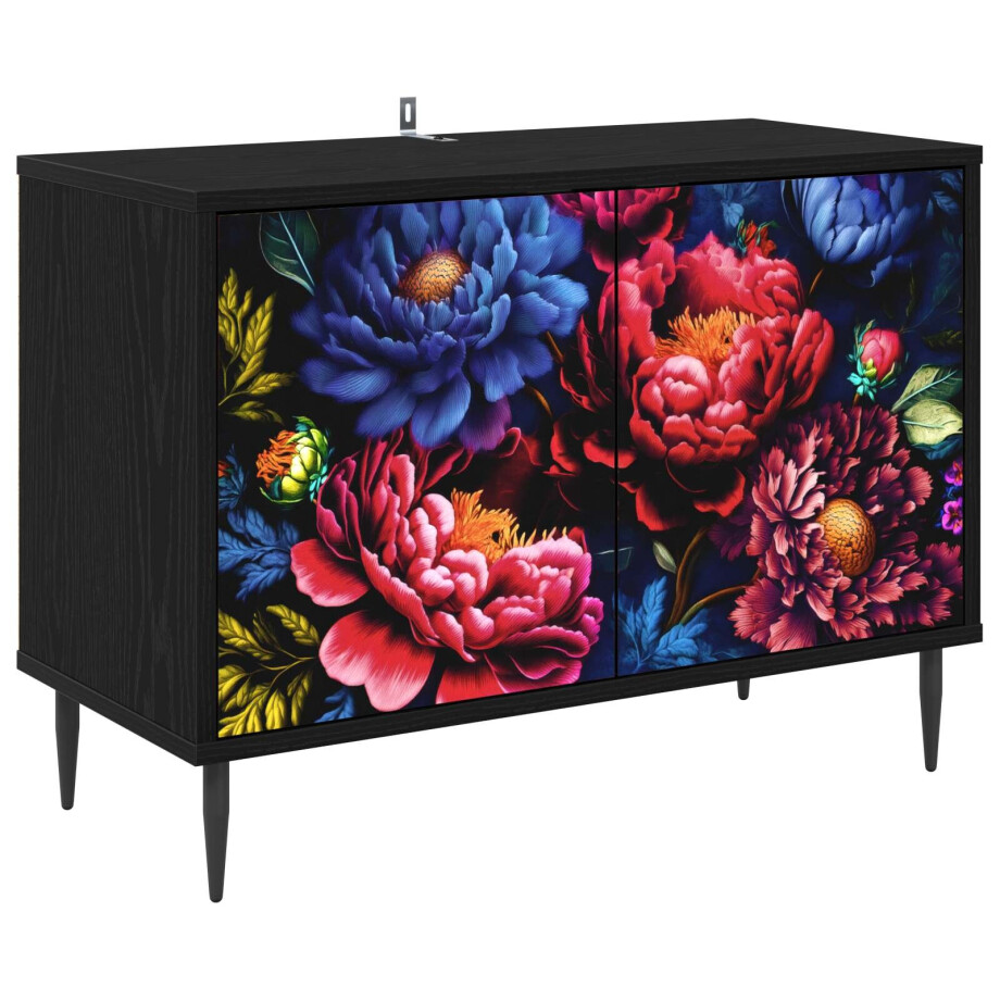 vidaXL Tv-meubel KIEL 69 x 33 x 50,5 cm Zwart eiken Bewerkt hout afbeelding 1
