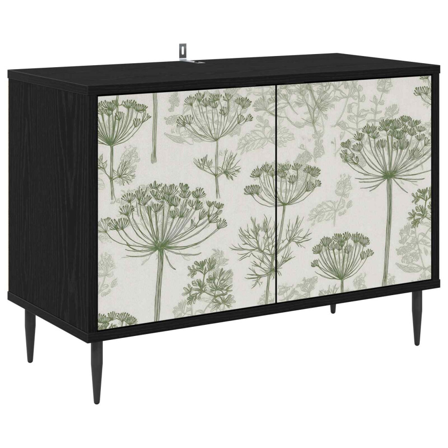 vidaXL Tv-meubel GOTHA 69 x 33 x 50,5 cm Zwart eiken Bewerkt hout afbeelding 1