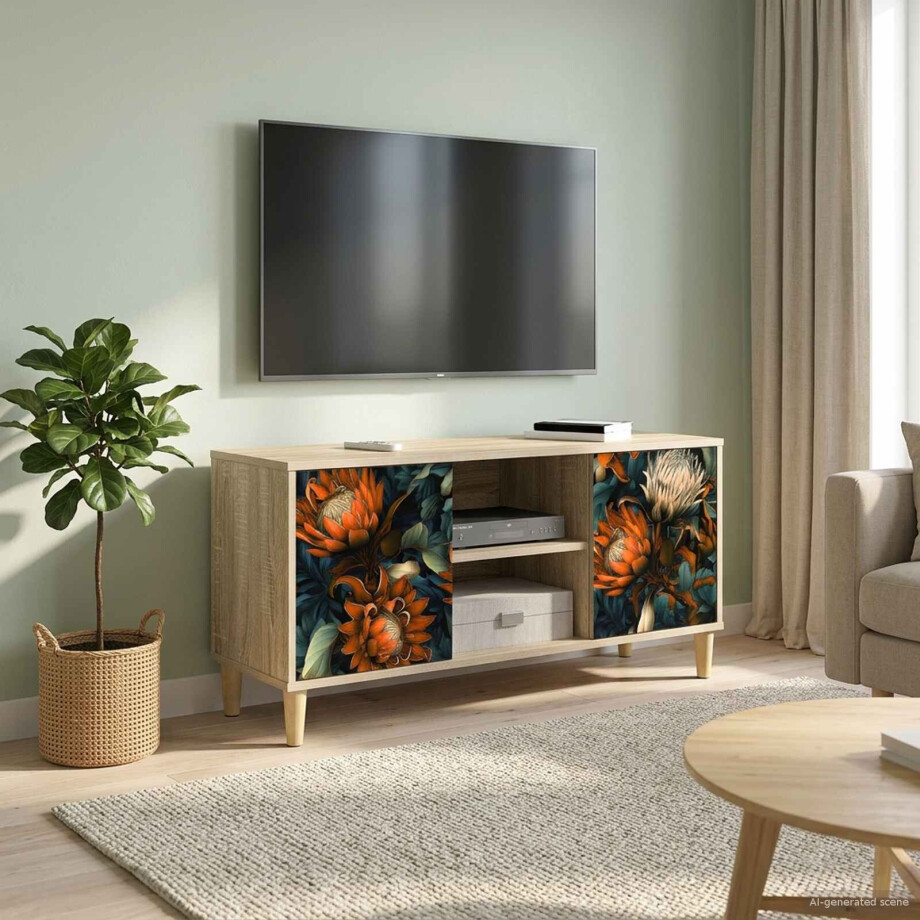 vidaXL Tv-meubel LOCHEM 102 x 33 x 50 cm Sonoma Bewerkt hout vidaXL Tv-meubel LOCHEM 102 x 33 x 50 cm Sonoma Bewerkt hout afbeelding 1