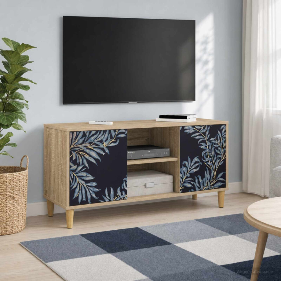 vidaXL Tv-meubel DOKKUM 102 x 33 x 50 cm Sonoma Bewerkt hout vidaXL Tv-meubel DOKKUM 102 x 33 x 50 cm Sonoma Bewerkt hout afbeelding 1