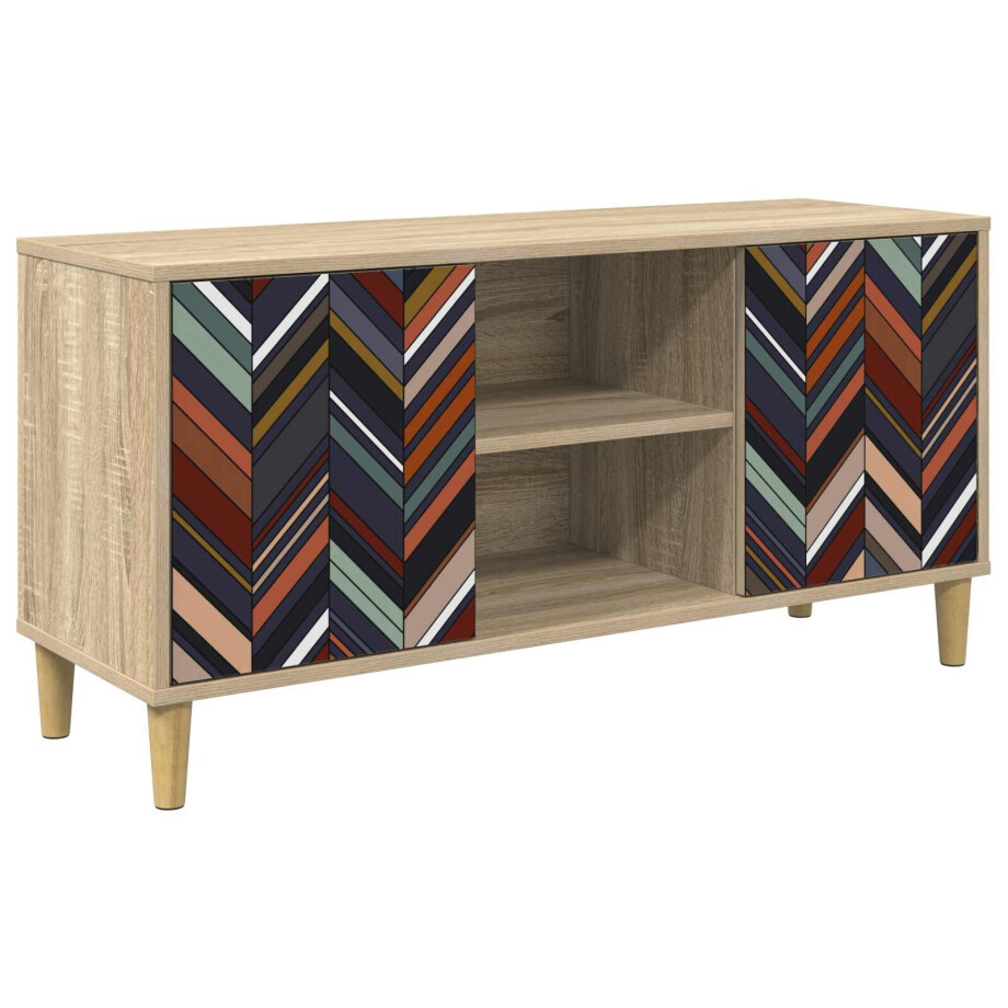 vidaXL Tv-meubel OMMEN 102 x 33 x 50 cm Sonoma Bewerkt hout afbeelding 1