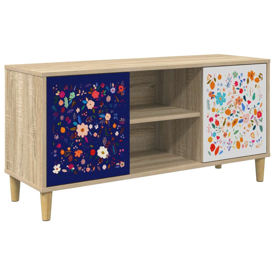 vidaXL Tv-meubel MAINZ 102 x 33 x 50 cm Sonoma Bewerkt hout afbeelding 1