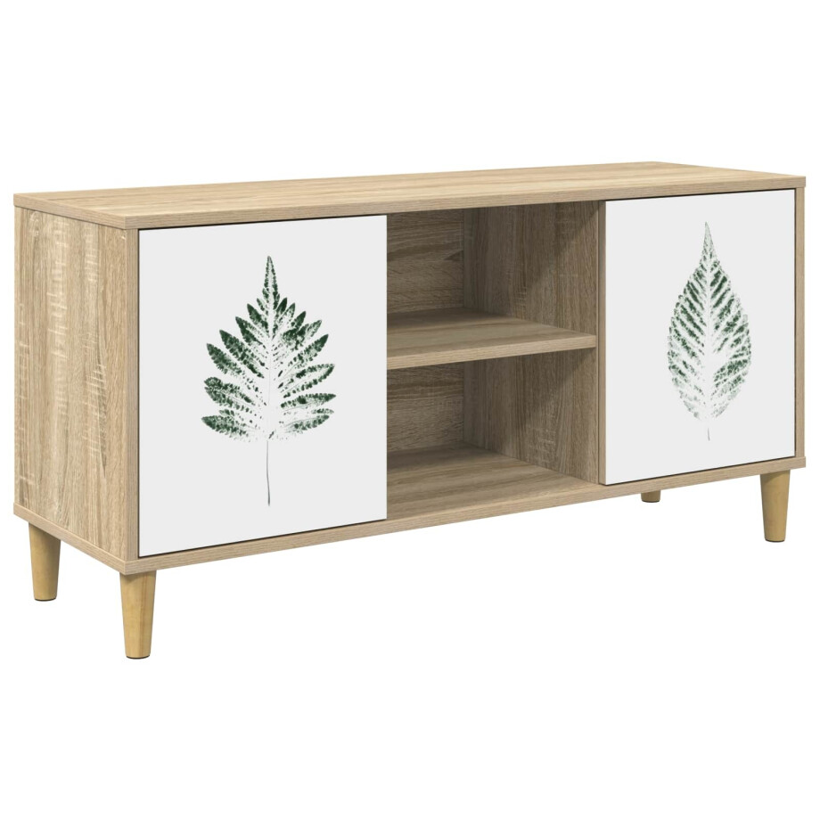 vidaXL Tv-meubel HANAU 102 x 33 x 50 cm Sonoma Bewerkt hout afbeelding 1