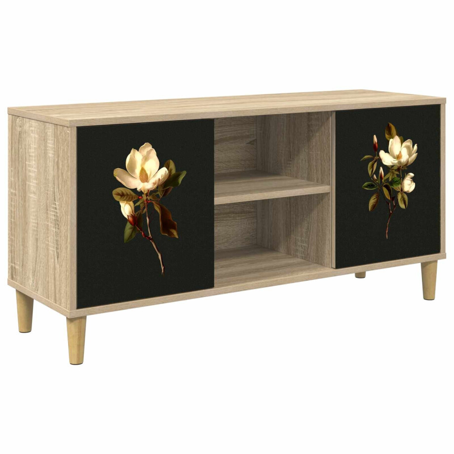 vidaXL Tv-meubel BREMEN 102 x 33 x 50 cm Sonoma Bewerkt hout afbeelding 1