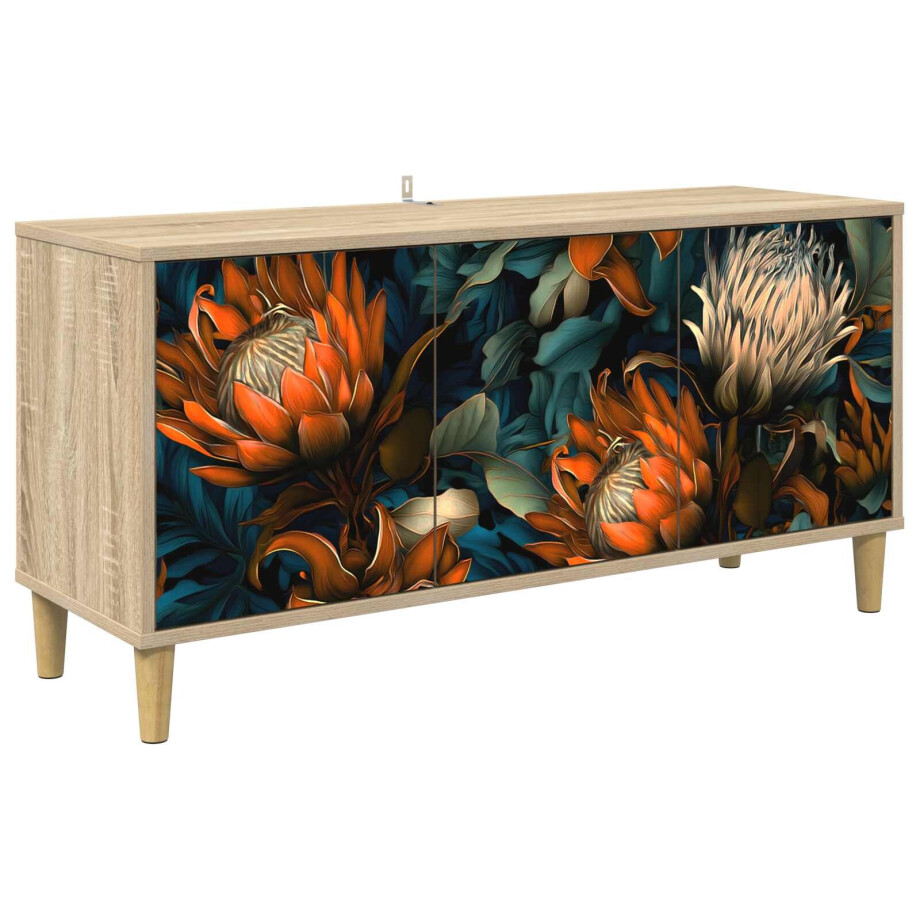 vidaXL Tv-meubel LOCHEM 102 x 33 x 50 cm Sonoma Bewerkt hout vidaXL Tv-meubel LOCHEM 102 x 33 x 50 cm Sonoma Bewerkt hout afbeelding 1
