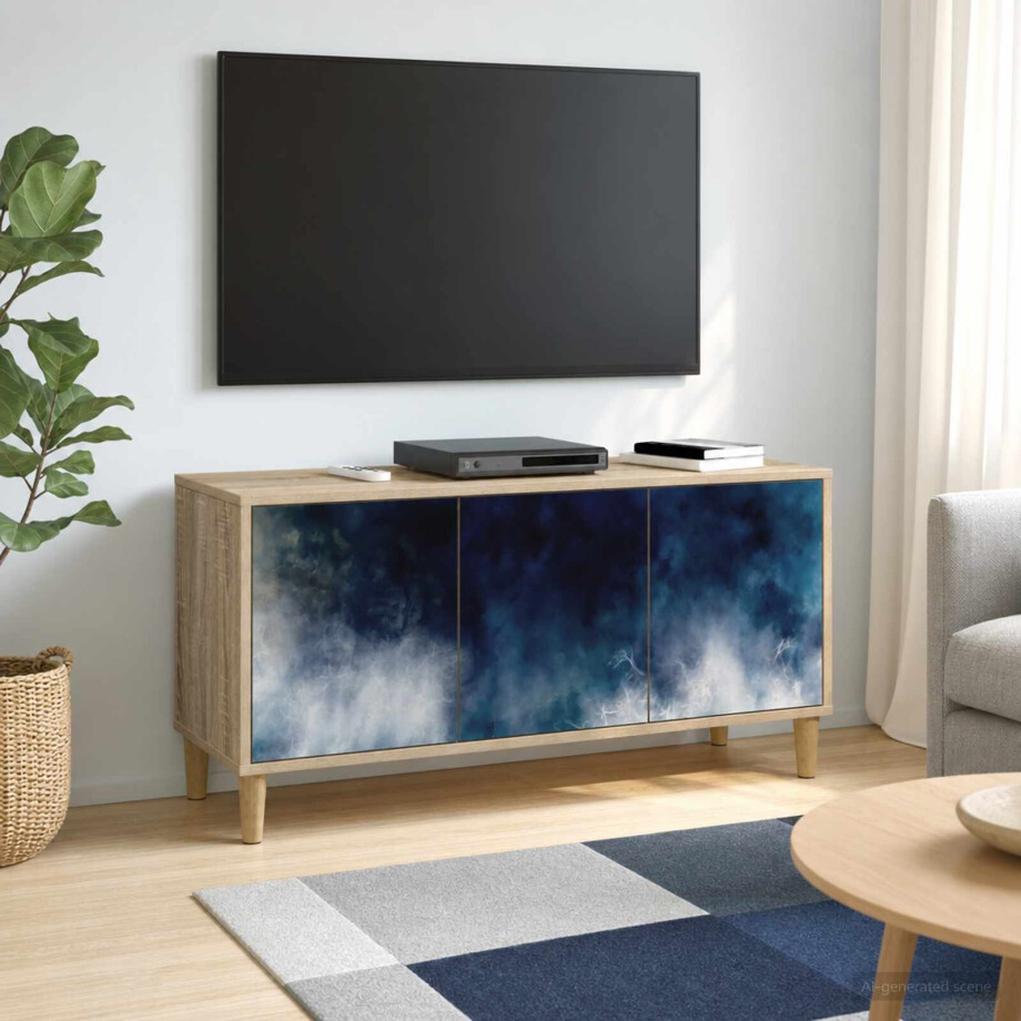 vidaXL Tv-meubel RAALTE 102 x 33 x 50 cm Sonoma Bewerkt hout afbeelding 1
