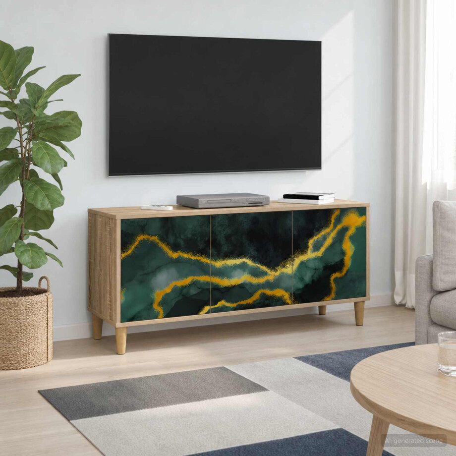 vidaXL Tv-meubel WIJHE 102 x 33 x 50 cm Sonoma Bewerkt hout vidaXL Tv-meubel WIJHE 102 x 33 x 50 cm Sonoma Bewerkt hout afbeelding 1