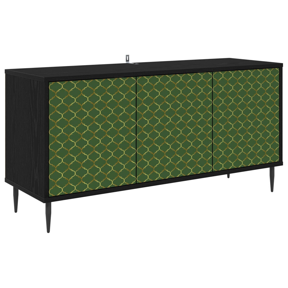 vidaXL Tv-meubel GELEEN 102 x 33 x 51 cm Zwart eiken Bewerkt hout vidaXL Tv-meubel GELEEN 102 x 33 x 51 cm Zwart eiken Bewerkt hout afbeelding 1