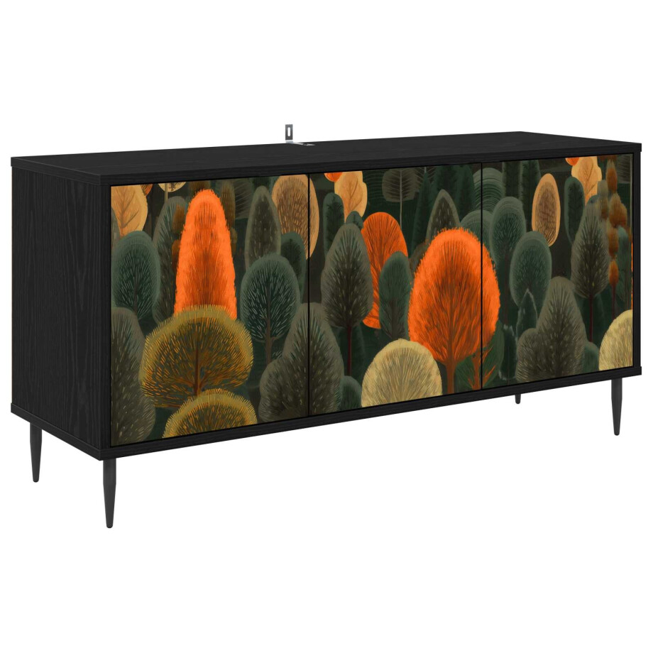 vidaXL Tv-meubel ZAANDAM 102 x 33 x 51 cm Zwart eiken Bewerkt hout afbeelding 1