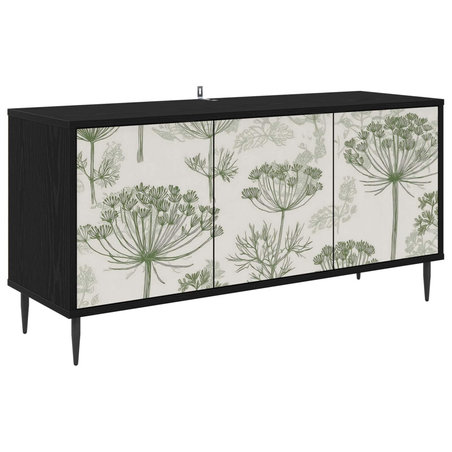 vidaXL Tv-meubel GOTHA 102 x 33 x 51 cm Zwart eiken Bewerkt hout vidaXL Tv-meubel GOTHA 102 x 33 x 51 cm Zwart eiken Bewerkt hout afbeelding 1