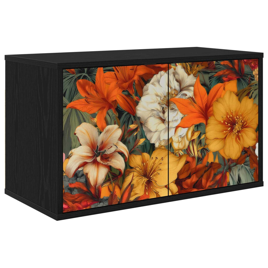 vidaXL Wandgemonteerd tv-meubel GENNEP 69 x 33 x 40 cm Zwart eiken afbeelding 1