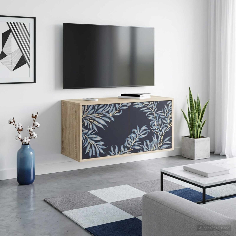 vidaXL Wandgemonteerd tv-meubel DOKKUM 69 x 33 x 40 cm Sonoma Eiken afbeelding 1