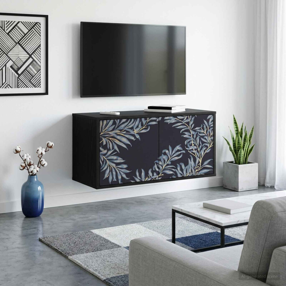 vidaXL Wandgemonteerd tv-meubel DOKKUM 69 x 33 x 40 cm Zwart eiken vidaXL Wandgemonteerd tv-meubel DOKKUM 69 x 33 x 40 cm Zwart eiken afbeelding 1