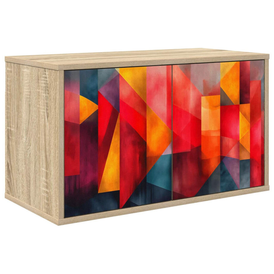 vidaXL Wandgemonteerd tv-meubel HEESCH 69 x 33 x 40 cm Sonoma Eiken afbeelding 1