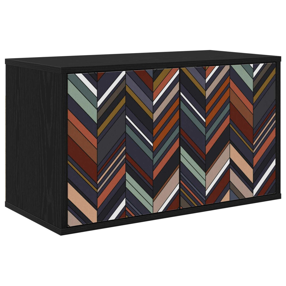 vidaXL Wandgemonteerd tv-meubel OMMEN 69 x 33 x 40 cm Zwart eiken afbeelding 1