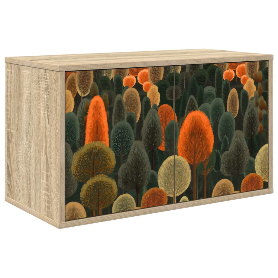 vidaXL Wandgemonteerd tv-meubel ZAANDAM 69 x 33 x 40 cm Sonoma Eiken afbeelding 1