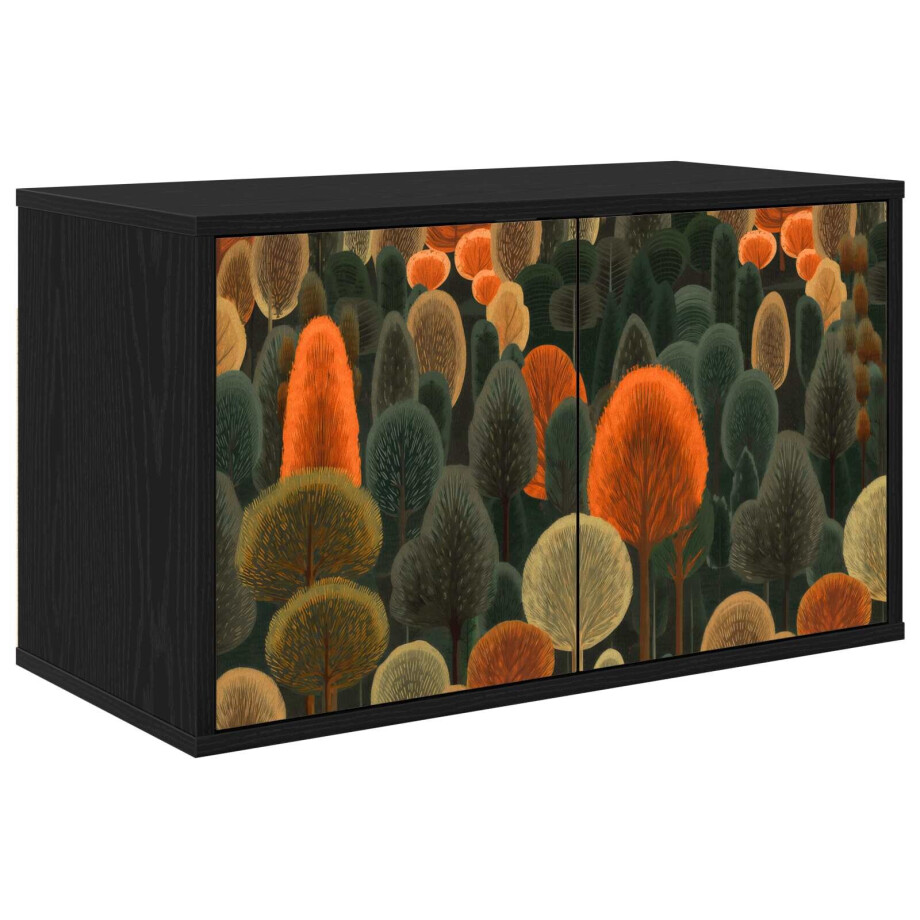 vidaXL Wandgemonteerd tv-meubel ZAANDAM 69 x 33 x 40 cm Zwart eiken vidaXL Wandgemonteerd tv-meubel ZAANDAM 69 x 33 x 40 cm Zwart eiken afbeelding 1
