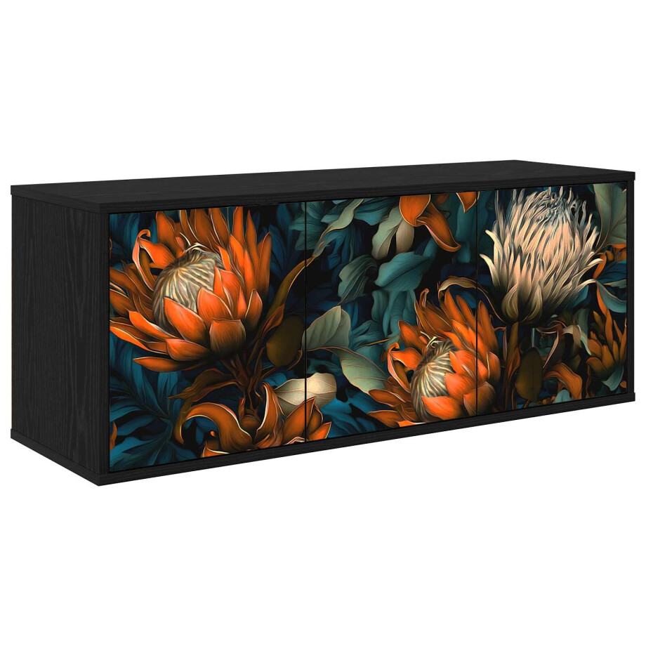 vidaXL Wandgemonteerd tv-meubel LOCHEM 102 x 33 x 40 cm Zwart eiken vidaXL Wandgemonteerd tv-meubel LOCHEM 102 x 33 x 40 cm Zwart eiken afbeelding 1