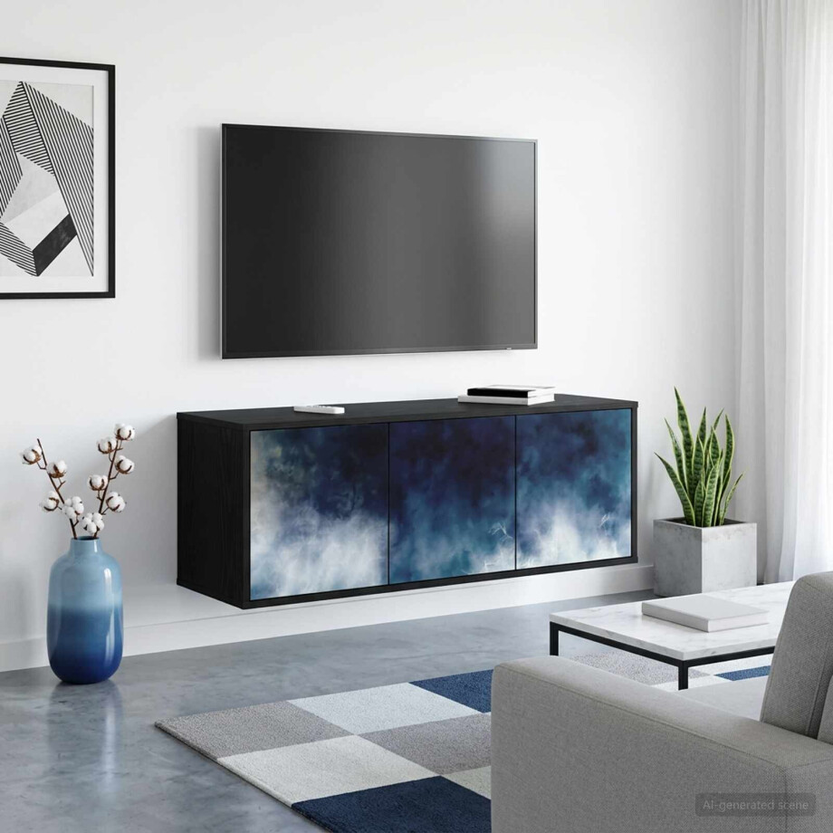 vidaXL Wandgemonteerd tv-meubel RAALTE 102 x 33 x 40 cm Zwart eiken afbeelding 1