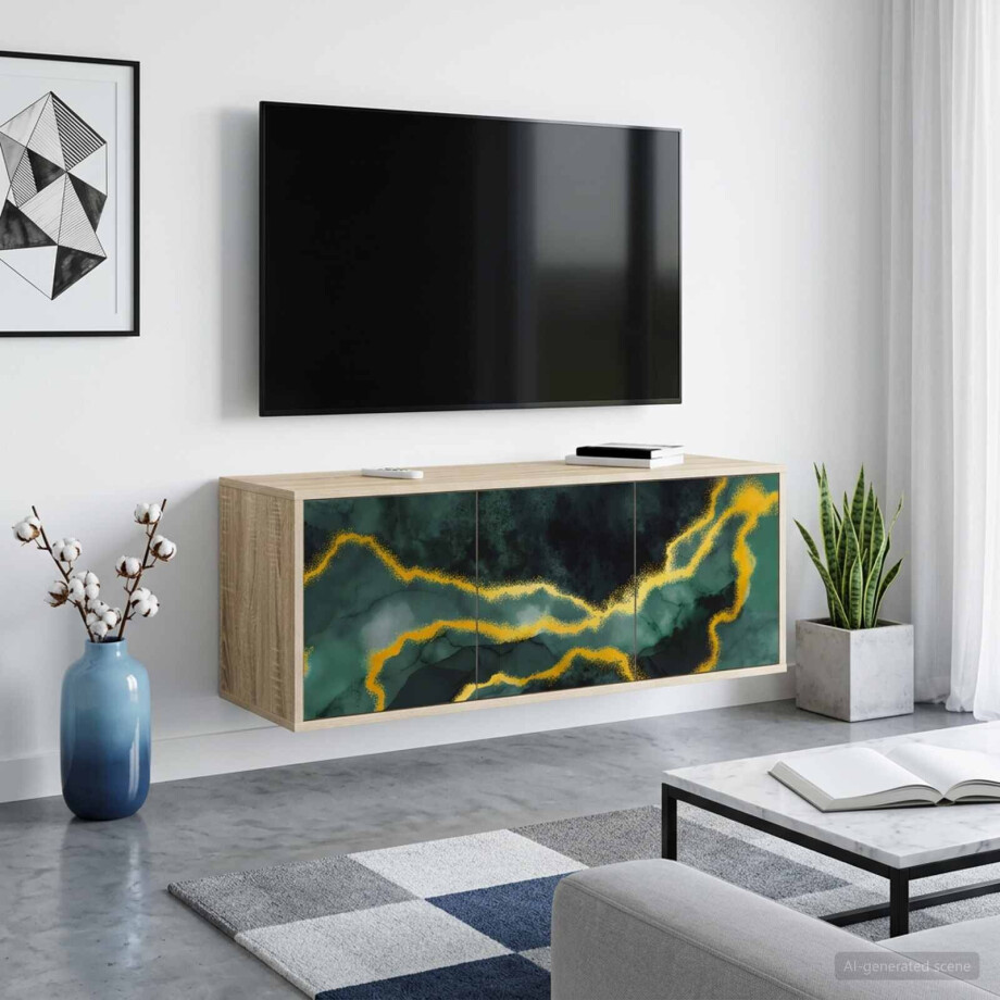 vidaXL Wandgemonteerd tv-meubel WIJHE 102 x 33 x 40 cm Sonoma Eiken afbeelding 1