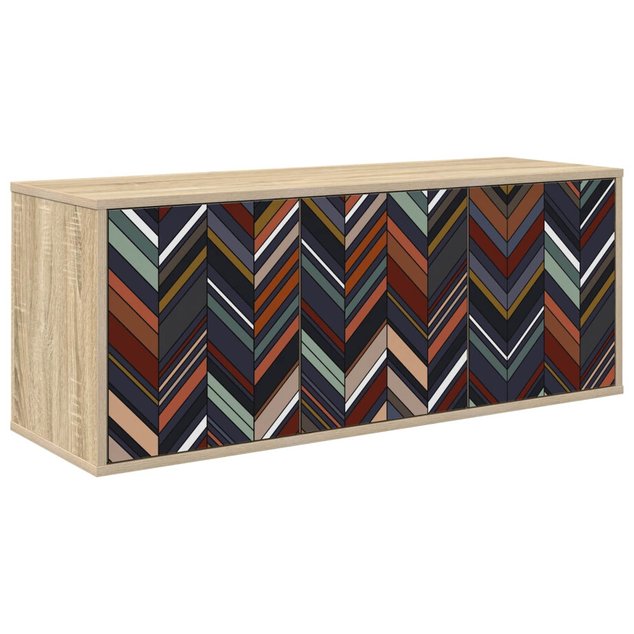 vidaXL Wandgemonteerd tv-meubel OMMEN 102 x 33 x 40 cm Sonoma Eiken afbeelding 1