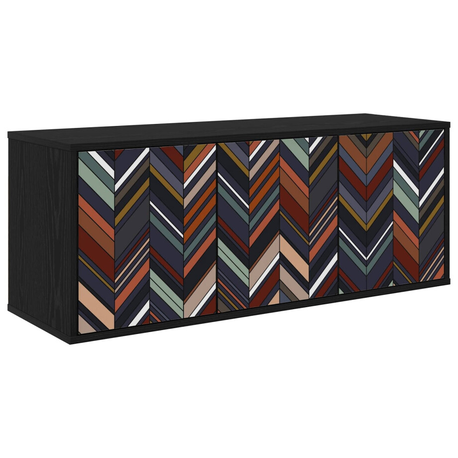 vidaXL Wandgemonteerd tv-meubel OMMEN 102 x 33 x 40 cm Zwart eiken vidaXL Wandgemonteerd tv-meubel OMMEN 102 x 33 x 40 cm Zwart eiken afbeelding 1