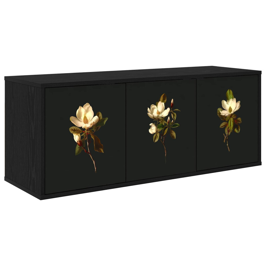 vidaXL Wandgemonteerd tv-meubel BREMEN 102 x 33 x 40 cm Zwart eiken vidaXL Wandgemonteerd tv-meubel BREMEN 102 x 33 x 40 cm Zwart eiken afbeelding 1