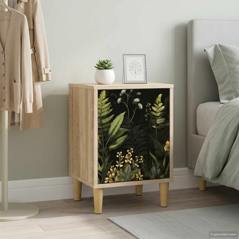vidaXL Nachtkastje RHENEN Sonoma Eiken 36 x 33 x 50 cm Bewerkt hout afbeelding 1