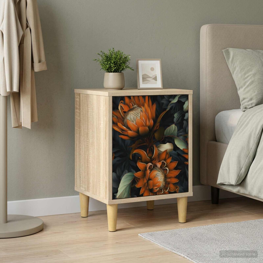 vidaXL Nachtkastje LOCHEM Sonoma Eiken 36 x 33 x 50 cm Bewerkt hout afbeelding 1