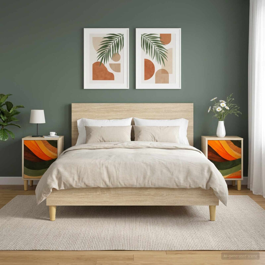 vidaXL Nachtkastje BONN 2 st Sonoma Eiken 36 x 33 x 50 cm Bewerkt hout afbeelding 1