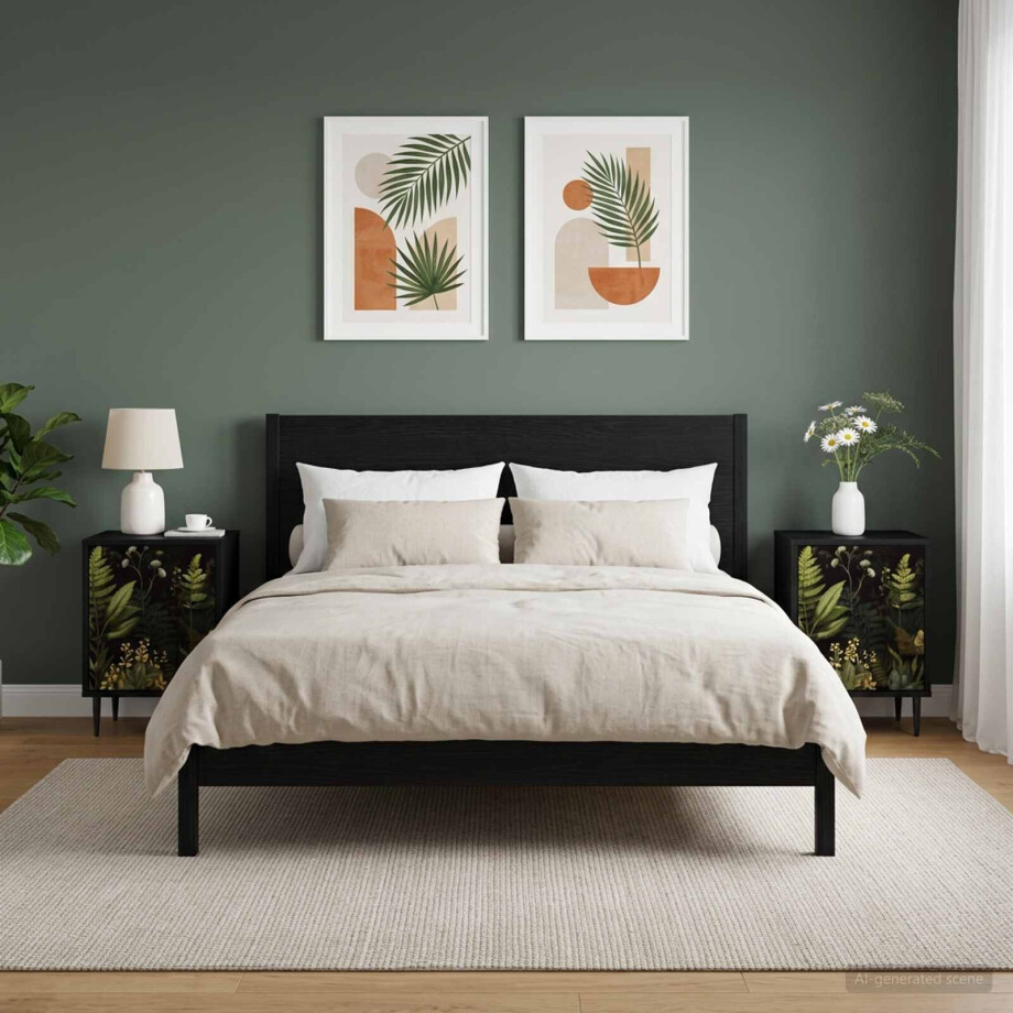 vidaXL Nachtkastje RHENEN 2 st Zwart eiken 36 x 33 x 51 cm afbeelding 1