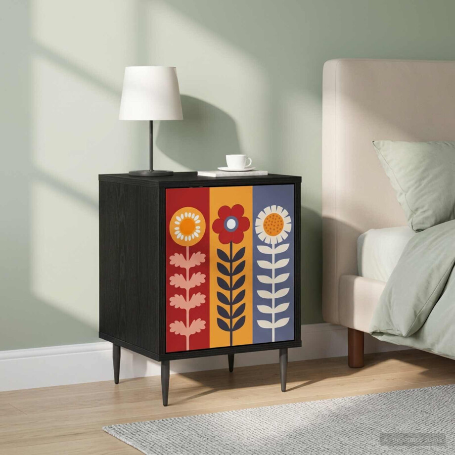 vidaXL Nachtkastje ESSEN 2 st Zwart eiken 36 x 33 x 51 cm Bewerkt hout vidaXL Nachtkastje ESSEN 2 st Zwart eiken 36 x 33 x 51 cm Bewerkt hout afbeelding 1