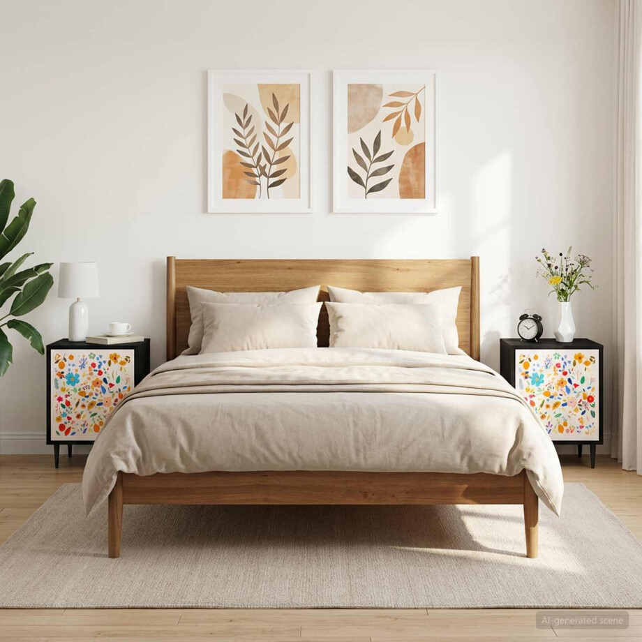 vidaXL Nachtkastje MAINZ 2 st Zwart eiken 36 x 33 x 51 cm Bewerkt hout vidaXL Nachtkastje MAINZ 2 st Zwart eiken 36 x 33 x 51 cm Bewerkt hout afbeelding 1