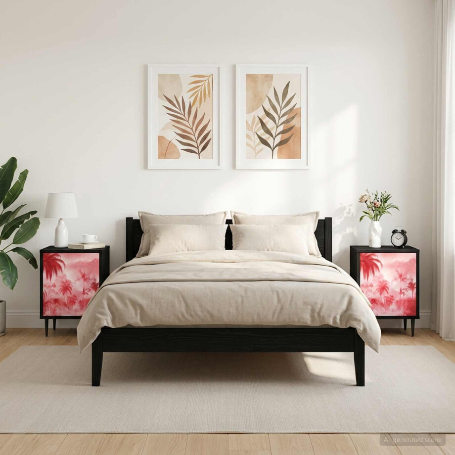 vidaXL Nachtkastje AACHEN 2 st Zwart eiken 36 x 33 x 51 cm vidaXL Nachtkastje AACHEN 2 st Zwart eiken 36 x 33 x 51 cm afbeelding 1