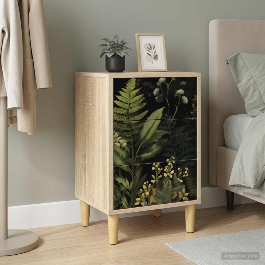 vidaXL Nachtkastje RHENEN Sonoma Eiken 36 x 33 x 60 cm Bewerkt hout afbeelding 1