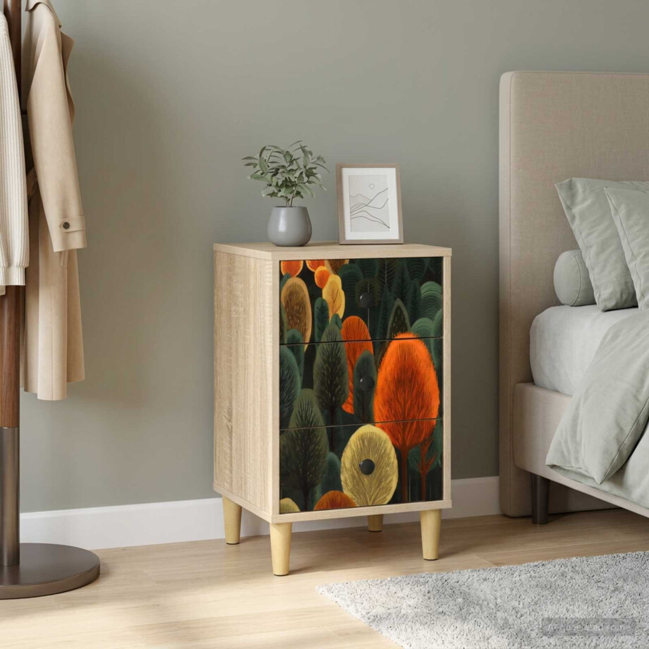 vidaXL Nachtkastje ZAANDAM Sonoma Eiken 36 x 33 x 60 cm Bewerkt hout afbeelding 1