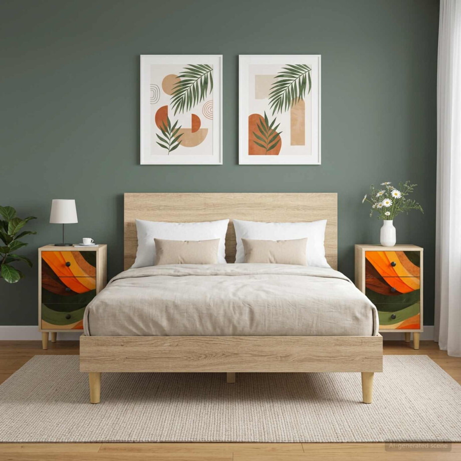 vidaXL Nachtkastje BONN 2 st Sonoma Eiken 36 x 33 x 60 cm Bewerkt hout afbeelding 1