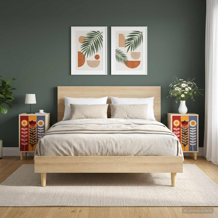 vidaXL Nachtkastje ESSEN 2 st Sonoma Eiken 36 x 33 x 60 cm afbeelding 1