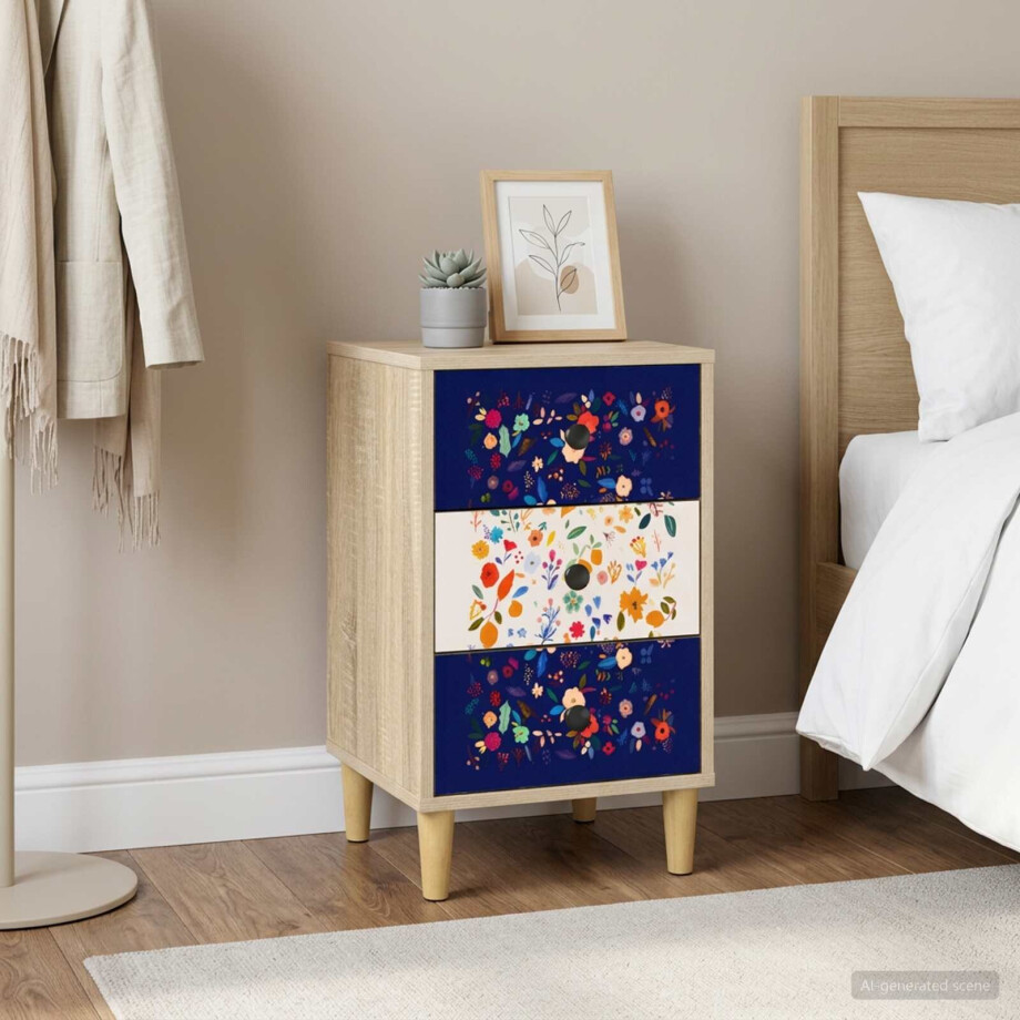 vidaXL Nachtkastje MAINZ Sonoma Eiken 36 x 33 x 60 cm Bewerkt hout afbeelding 1