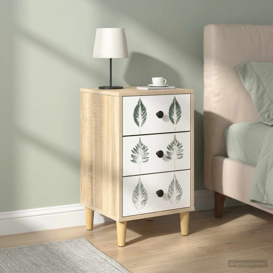 vidaXL Nachtkastje HANAU 2 st Sonoma Eiken 36 x 33 x 60 cm vidaXL Nachtkastje HANAU 2 st Sonoma Eiken 36 x 33 x 60 cm afbeelding 1
