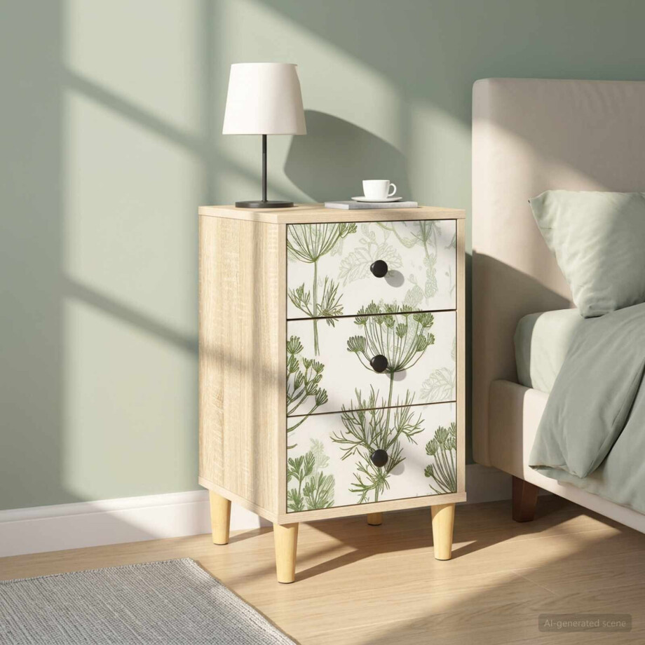vidaXL Nachtkastje GOTHA 2 st Sonoma Eiken 36 x 33 x 60 cm afbeelding 1
