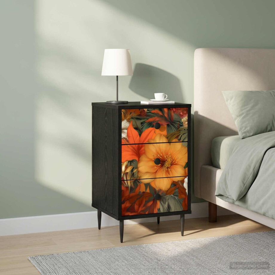 vidaXL Nachtkastje GENNEP 2 st Zwart eiken 36 x 33 x 61 cm vidaXL Nachtkastje GENNEP 2 st Zwart eiken 36 x 33 x 61 cm afbeelding 1