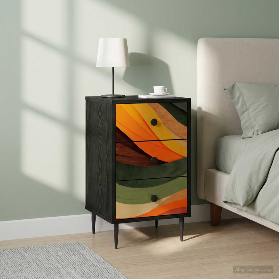 vidaXL Nachtkastje BONN 2 st Zwart eiken 36 x 33 x 61 cm Bewerkt hout vidaXL Nachtkastje BONN 2 st Zwart eiken 36 x 33 x 61 cm Bewerkt hout afbeelding 1