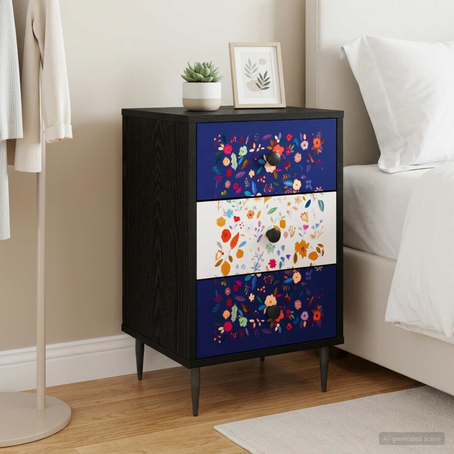 vidaXL Nachtkastje MAINZ Zwart eiken 36 x 33 x 61 cm Bewerkt hout vidaXL Nachtkastje MAINZ Zwart eiken 36 x 33 x 61 cm Bewerkt hout afbeelding 1