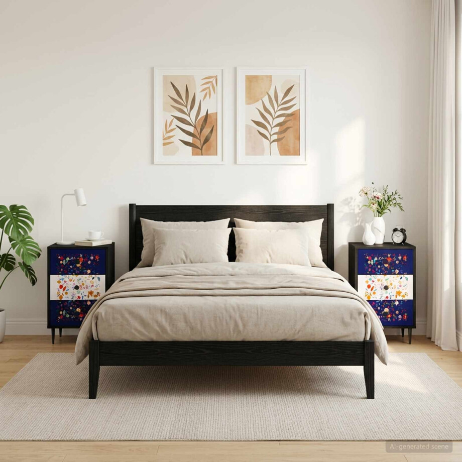 vidaXL Nachtkastje MAINZ 2 st Zwart eiken 36 x 33 x 61 cm Bewerkt hout vidaXL Nachtkastje MAINZ 2 st Zwart eiken 36 x 33 x 61 cm Bewerkt hout afbeelding 1